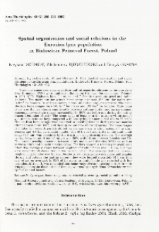 Spatial organization and social relations in the Eurasian lynx population in Bialowieza Primeval Forest, Poland