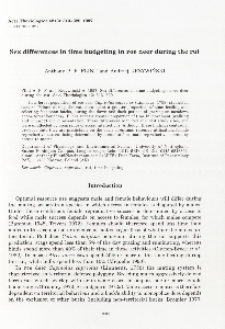 Sex differences in time budgeting in roe deer during the rut