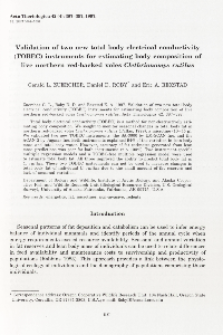 Validation of two new total body electrical conductivity (TOBEC) instruments for estimating body composition of live northern red-backed voles Clethrionomys rutilus