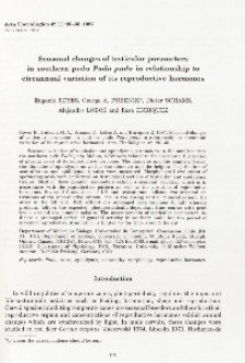 Seasonal changes of testicular parameters in southern pudu Pudu puda in relationship to circannual variation of its reproductive hormones