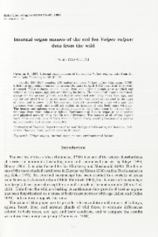 Internal organ masses of the red fox Vulpes vulpes : data from the wild