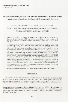 Edge effects and patterns of winter abundance of wood mice Apodemus sylvaticus in Spanish fragmented forests