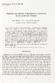 Migratory movements of Miniopterus schreibersii in the north-east of Spain