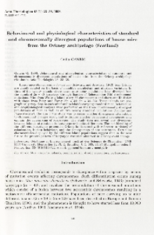 Behavioural and physiological characteristics of standard and chromosomally divergent populations of house mice from the Orkney archipelago (Scotland)