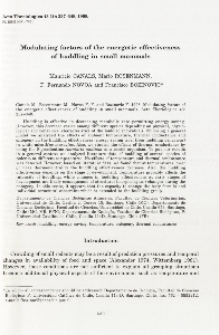 Modulating factors of the energetic effectiveness of huddling in small mammals
