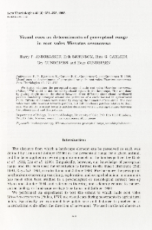 Visual cues as determinants of perceptual range in root voles Microtus oeconomus