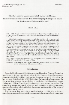 Bisoniana 115. Do the abiotic environmental factors influence the reproduction rate in the free-ranging European bison in Białowieża Primeval Forest ?