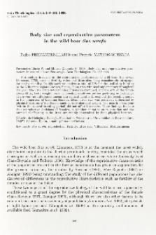Body size and reproductive parameters in the wild boar Sus scrofa