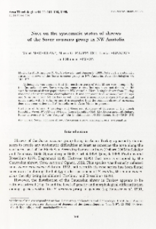 Note on the systematic status of shrews of the Sorex araneus group in NW Anatolia