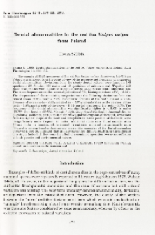 Dental abnormalities in the red fox Vulpes vulpes from Poland