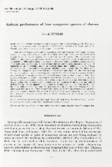 Habitat preferences of four sympatric species of shrews