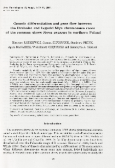 Genetic differentiation and gene flow between the Drnholec and Łęgucki Młyn chromosome races of the common shrew Sorex araneus in northern Poland