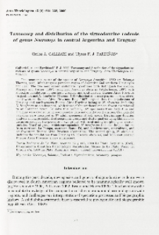Taxonomy and distribution of the sigmodontine rodents of genus Necromys in central Argentina and Uruguay