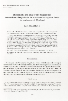Movements and diet of the leopard cat Prionailurus bengalensis in a seasonal evergreen forest in south-central Thailand