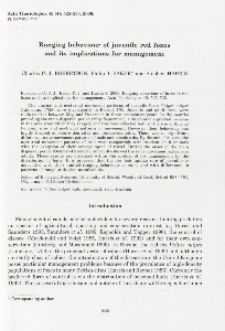 Ranging behaviour of juvenile red foxes and its implications for management