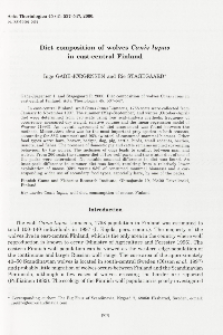 Diet composition of wolves Canis lupus in east-central Finland