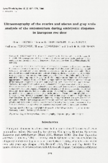 Ultrasonography of the ovaries and uterus and grey scale analysis of the endometrium during embryonic diapause in European roe deer