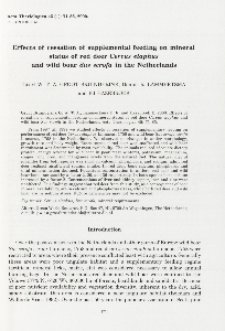 Effects of cessation of supplemental feeding on mineral status of red deer Cervus elaphus and wild boar Sus scrofa in the Netherlands