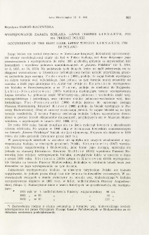 Występowanie zająca bielaka, Lepus timidus Linnaeus, 1758 na terenie Polski; Occurrence of the blue hare, Lepus timidus Linnaeus, 1758 in Poland
