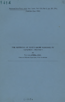 The breeding of some larger mammals in Northern Rhodesia