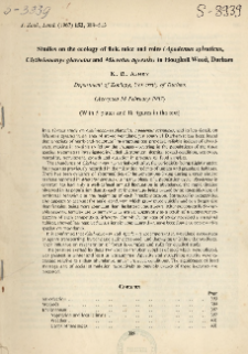 Studies of the ecology of field mice and voles (Apodemus sylvaticus, Clethrionomys glareolus and Microtus agrestis) in Houghall Wood, Durham