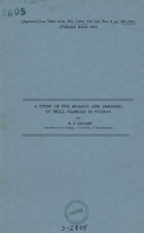 A study of the ecology and breeding of small mammals in Uganda