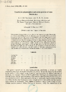 Transferrin polymorphism and serum proteins of some British deer