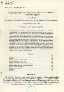 Chemical properties and occurrence on Kalahari sand of salt licks created by elephants