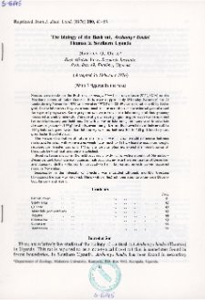The biology of the Bush rat, Aethomys hindei Thomas in Southern Uganda