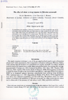 The effect of odour on trap response in Microtus townsendii