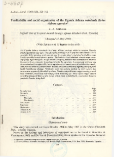 Territoriality and social organization of the Uganda defassa waterbuck Kobus defassa ugandae