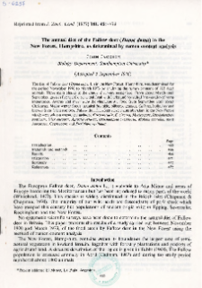 The annual diet of the Fallow deer (Dama dama) in the New Forest, Hampshire, as determined by rumen content analysis