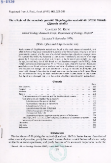 The effects of the nematode parasite Skrjabingylus nasicola on British weasels (Mustela nivalis)