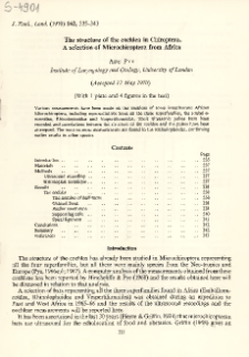 The structure of the cochlea in Chiroptera. A selection of Microchiroptera from Africa