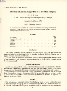 Structure and seasonal change of the coat in Scottish wild goats