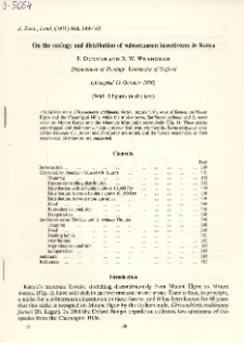 On the ecology and distribution of subterranean insectivores in Kenya