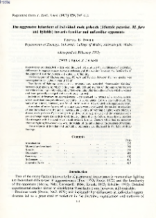 The aggressive behaviour of individual male polecats ( Mustela putorius , M. furo and hybrids) towards familiar and unfamiliar opponents