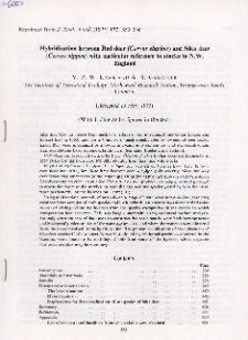 Hybridization between Red deer (Cervus elaphus) and Sika deer (Cervus nippon) with particular reference to stocks in N.W. England