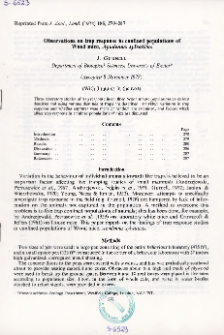 Observations on trap response in confined populations of Wood mice, Apodemus sylvaticus