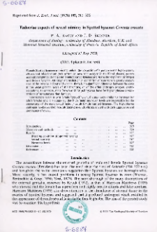 Endocrine aspects of sexual mimicry in Spotted hyaenas Crocuta crocuta
