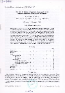 The diet of Impala (Aepyceros melampus) in the Sengwa Wildlife Research Area, Rhodesia