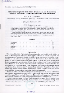 Interspecific competition in the shrews Sorex araneus and Sorex minutus (Soricidae, Insectivora): a population study of the Irish pygmy shrew