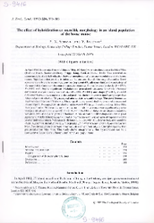 The effect oh hybridization on mandible morphology in an island population of the house mouse