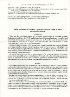 Social interactions of Woodmice (Apodemus sylvaticus) studied by direct observation in the wild