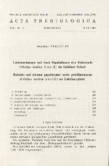 Untersuchungen auf zwei Populationen des Perlziesels (Citellus suslica Gueld.) im Lubliner Gebiet; Badania nad dwoma populacjami susła perełkowanego (Citellus suslica Gueld.) na Lubelszczyźnie