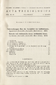 Untersuchungen &uuml;ber die Variabilit&auml;t der Gelbhalsmaus, Apodemus flavicollis flavicollis (Melchior, 1834); Badania nad zmiennością myszy wielkookiej leśnej, Apodemus flavicollis flavicollis (Melchior, 1834)
