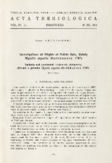 Investigations of flights of Polish bats, mainly Myotis myotis (Borkhausen 1797); Badania nad przelotami krajowych nietoperzy, gł&oacute;wnie z gatunku Myotis myotis (Borkhausen 1797)