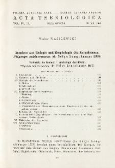 Angaben zur Biologie und Morphologie der Kurzohrmaus, Pitymys subterraneus (de S&eacute;lys Longchamps 1835); Materiały do biologii i morfologii darni&oacute;wki, Pitymys subterraneus (de S&eacute;lys Longchamps 1835)