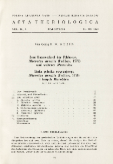 Zum Haarwechsel der Feldmaus, Microtus arvalis (Pallas, 1779) und weiterer Muroidea; Linka polnika zwyczajnego, Microtus arvalis (Pallas, 1779) i innych Muroidea
