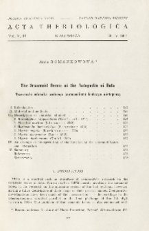 The sesamoid bones of the autopodia of bats; Trzeszczki odcinka wolnego (autopodium) kończyn nietoperzy